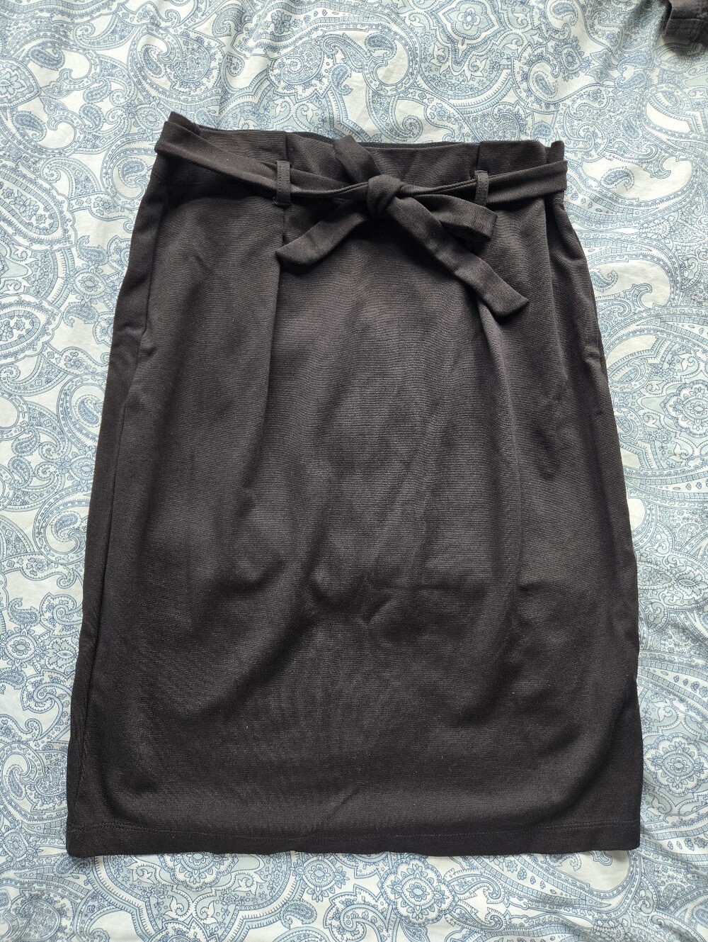 Max Studio Black Stretch Knee Length Office Business Straight Pencil Skirt Small